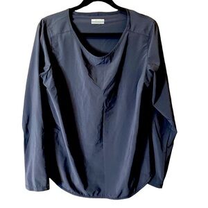 Columbia Women’s Deep Blue Polyester Elastic Blend Crewneck LS Tunic Top Sz L